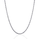 3.0mm 14k White Gold Solid Diamond Cut Rope Chain