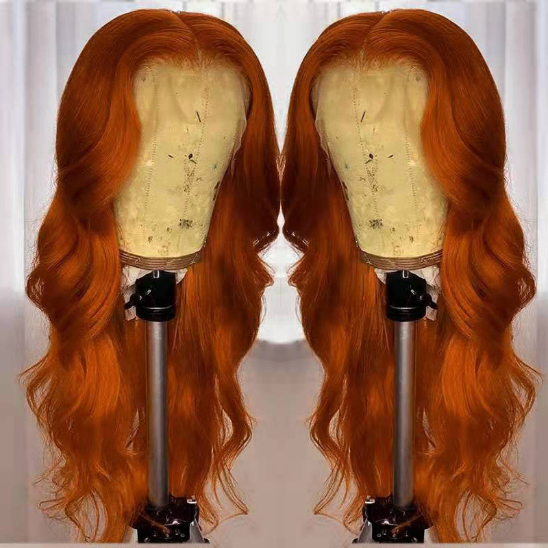 European & American Dark Orange Smooth Hair Wig