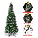 5/6/7.5 Feet Artificial Pencil Christmas Tree with Pine Cones
