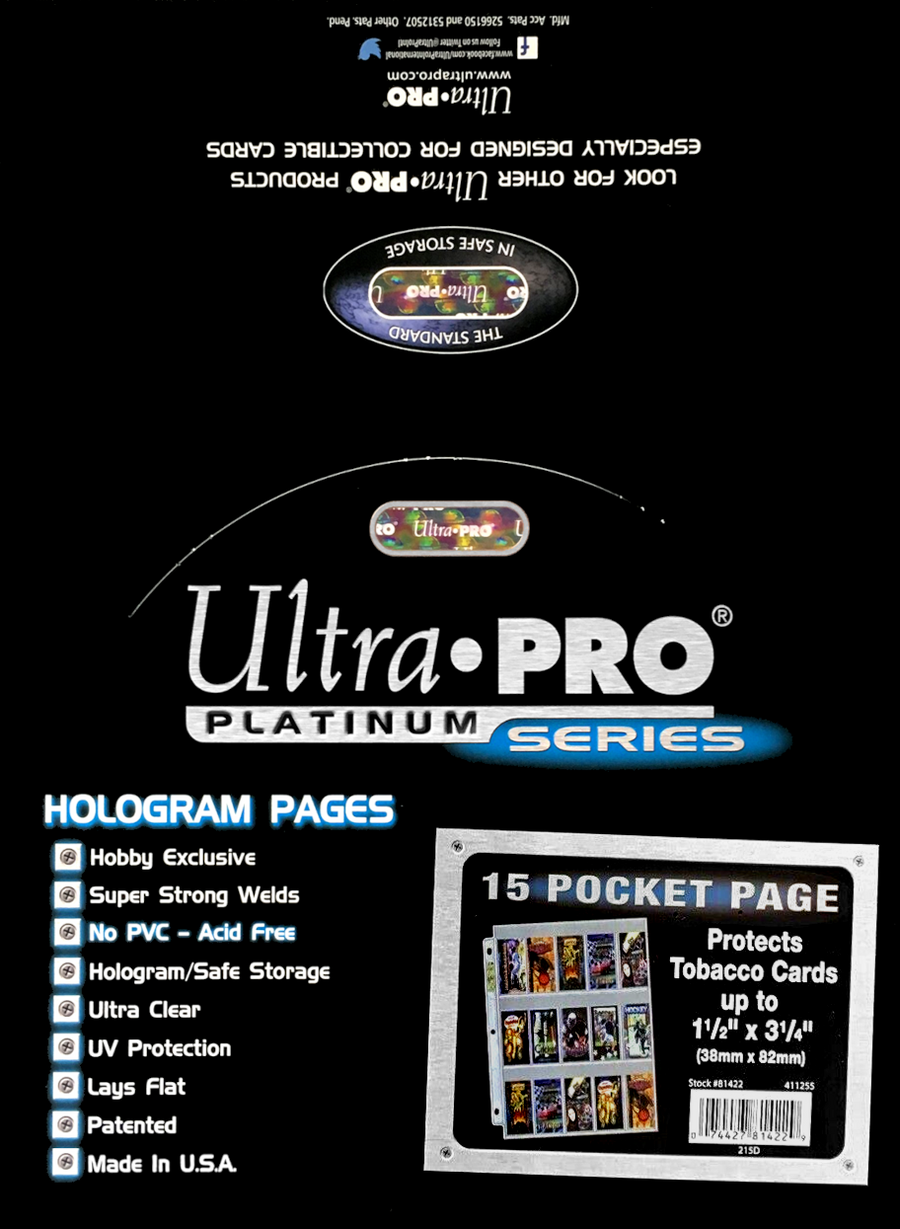 Ultra PRO: Platinum Hologram 15-Pocket Pages - 3-Holes (1.5