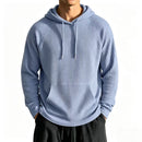 Mens Relaxed-fit Casual Waffle-knit Hooded Jacket