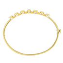 14K Yellow Gold Alternating Bezel Set 5MM Oval Shaped Tanzanite and 1/5 Cttw Diamond Bangle Bracelet (H-I Color, VS2-SI1 Clarity) - Fit's wrists up to 7.25" Inches