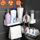 180¡ Rotatable Bathroom Corner Caddy Shelf No Drilling Wall-Mounted Storage Rack for Toiletries