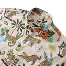 Funky Hawaiian Shirt For Men Adventure of the Jaguar Print Button Down Shirt
