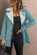 Womens Long-sleeve Coat With Fleece Lining Warm Top