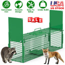 38in 2 Door Live Animal Cage Trap For Animals Under 18LBS Easy To Setup Humane Galvanized Iron Trap Cage For Raccoons Armadillos Groundhogs Muskrats O