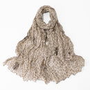 Twisted-pattern Cotton-linen Long Scarf Womens Outerwear Shawl