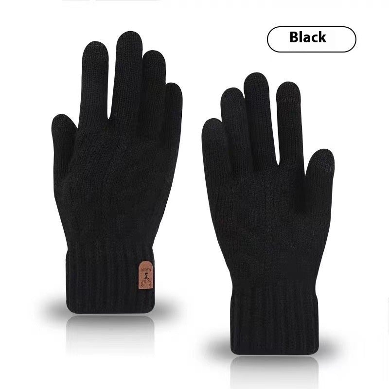 Cold-proof Woolen Knitted Driving Gloves for Men