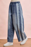 BiBi Washed Lace Contrast Sided Jeans