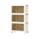 3Pcs Foldable Storage Bins with Lid Front Magnetic Door Collapsible Stackable Closet Organizer Containers with 4Pcs 360¡ Rotatable Wheels 8Pcs Small W