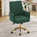 Mid-Back Velvet Office Chair with Memory Foam Cushion