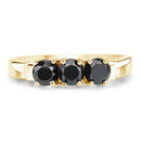 0.99 Carat Genuine Black Diamond .925 Sterling Silver Ring