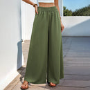 Green Casual Wide-leg Pants For Women