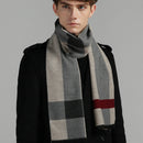 Simple Plaid Artificial Cashmere Warm Scarf