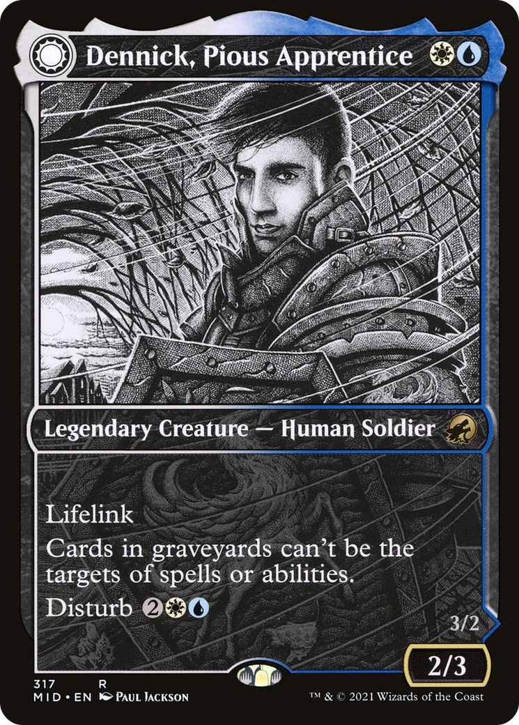 Dennick, Pious Apprentice // Dennick, Pious Apparition (MID-317) - Innistrad: Midnight Hunt: (Showcase, Double Faced Transform) Foil