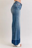 Judy Blue Raw Hem High Waist Column Straight Jeans