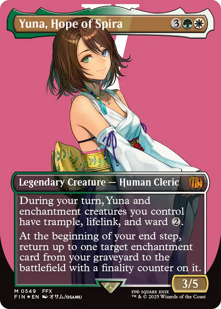 Yuna, Hope of Spira (FIN-549) - FINAL FANTASY (Borderless) Foil