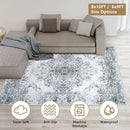 6x9FT VintageÊArea Rug Modern Non Slip Carpet Boho Low Pile Soft Rug Waterproof Machine Washable Rug for Living Room BedroomÊKitchen Dining Room Under