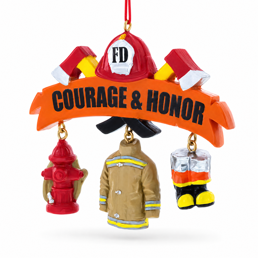 Firefighter Courage And Honor Resin Christmas Ornament