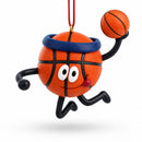 Basketball Player Dribbling Hoop Resin Christmas Ornament