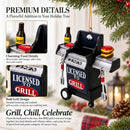 Licensed To Grill BBQ Grill Resin Christmas Ornament