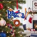 Baseball Word with Glove Bat Resin Christmas Ornament