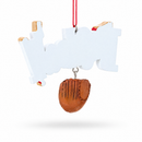 Baseball Word with Glove Bat Resin Christmas Ornament