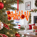Basketball Word with Shoe and Hoop Resin Christmas Ornament