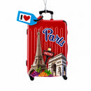 Paris Travel Souvenir Suitcase Eiffel Tower Resin Christmas Ornament