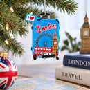 London Travel Souvenir Suitacase Luggage Big Ben Resin Christmas Ornament