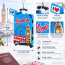 London Travel Souvenir Suitacase Luggage Big Ben Resin Christmas Ornament