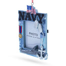 Patriotic Navy Photo  Frame Resin Christmas Ornament