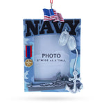 Patriotic Navy Photo  Frame Resin Christmas Ornament