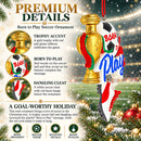 Born To Play Soccer Ball Cleats Trophy and Gloves Resin Christmas Ornament