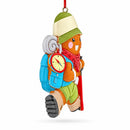 Hiking Gingerbread Man With Backpack Compass Resin Christmas Ornament