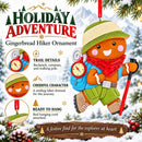 Hiking Gingerbread Man With Backpack Compass Resin Christmas Ornament