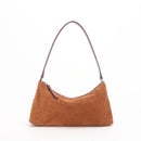 Retro Matte Top-grain Leather Niche Suede Shoulder Bag