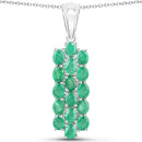 7.80 Carat Genuine Zambian Emerald .925 Sterling Silver 3 Piece Jewelry Set (Ring, Earrings, and Pendant w/ Chain)