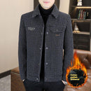 New Mens Fleece-lined Thickened Lapel Jacket