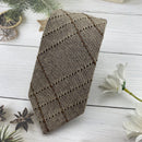 Autumn Winter British Style Knitted Cotton Linen Striped Tie
