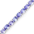 12.21 Carat Genuine Tanzanite .925 Sterling Silver Bracelet