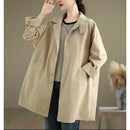 Casual Versatile Relaxed-fit Mid-length Trench Coat For Women