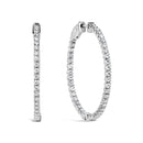 14K White Gold 1 1/2 Cttw Lab Grown Diamond Inside Out Hoop Earrings (G-H Color, VS2-SI1 Clarity)
