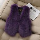 Womens Winter Wool Fur Warm Vest