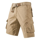 Men's Washed Cotton Multi Pocket Casual Cargo Knee Length Shorts