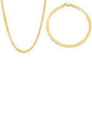 Giant Bernini 2-PC. Set Herringbone Link 20 Chain Necklace and Matching Bracelet