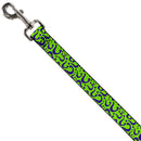 Dog Leash - Question Mark Scattered Lime Green/Purple