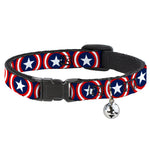 MARVEL UNIVERSE Cat Collar Breakaway - Captain America Shield Repeat Navy