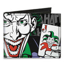 Canvas Bi-Fold Wallet - The JOKER HAHAHAHA CLOSE-UP Pose Black Gray