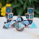 Elder Runes Aqua And Bronze Metal Dice Set